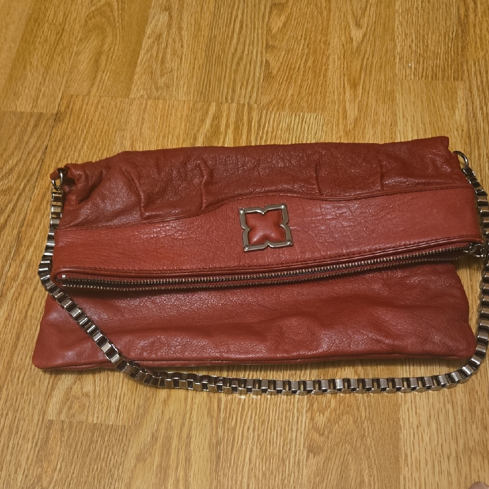 BCBGMaxAzria Red Leather Shoulder Bag
